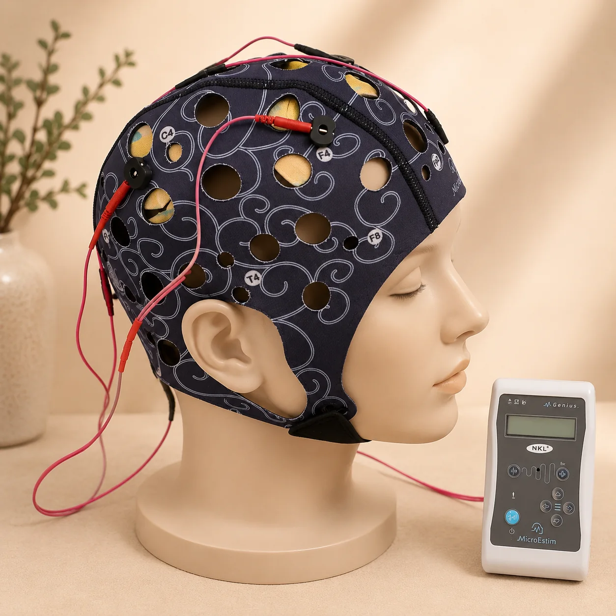 Touca de eletrodos e aparelho de neuromodulação tDCS